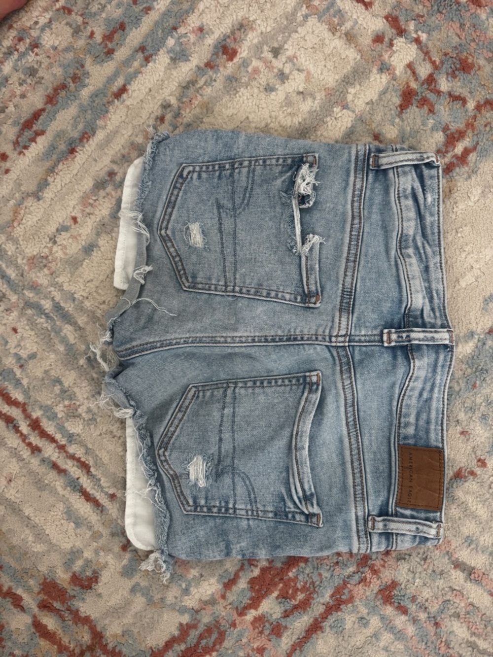 American Eagle Outfitters Light Wash Distressed Denim Jean Shorts